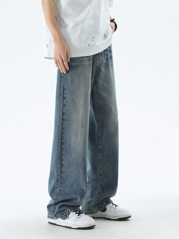 American Casual Blue Straight Jeans Men