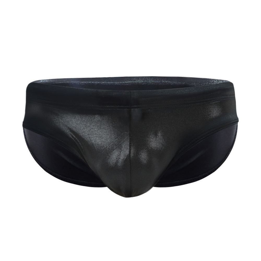 Faux Leather Sequin Skinny Swim Briefs