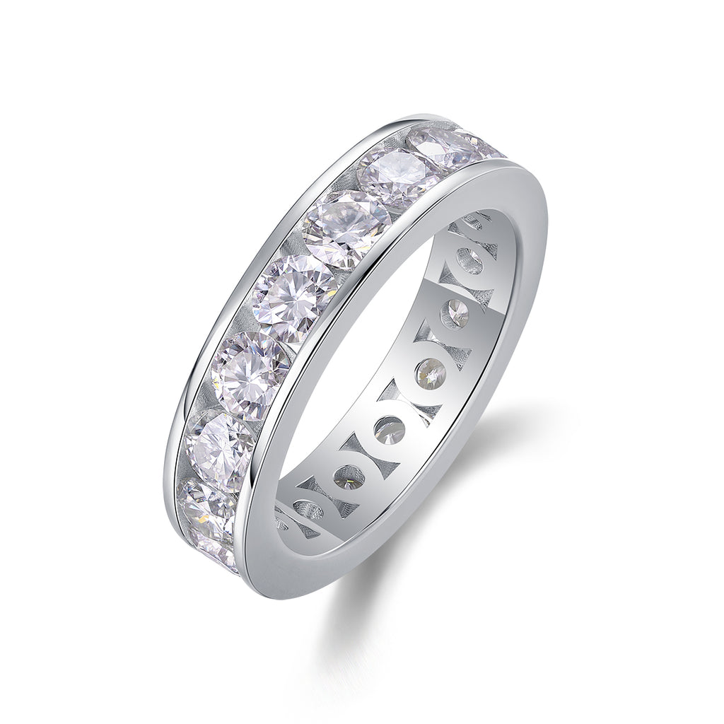 Large Star Ring - Set With Top-quality Moissanite S925 Silver And Platinum-plated Diamond Wedding Ring. The Ring Can Be Inspected With A Diamond Pen