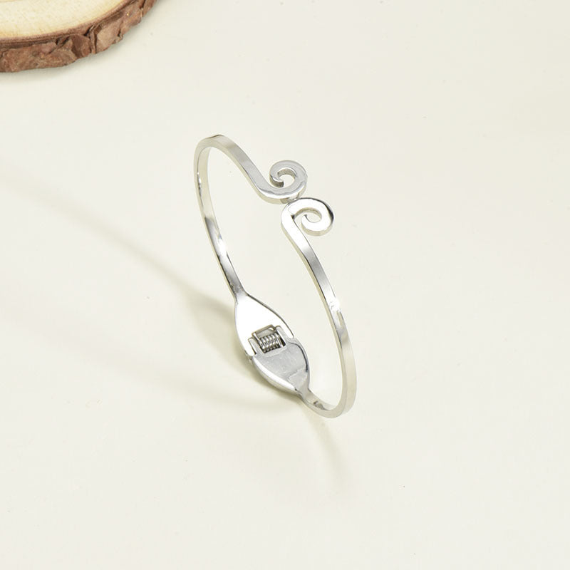 Titanium Steel Bracelet Korean Style Real Gold Plated 18K Gold Diamond Geometric Simple Stainless Steel