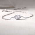 Window Of The Soul - A Fashionable And Light Luxury Jewelry Silver Bracelet And Bracelet Set With Top-quality Moissanite, S925 Silver Plated Platinum