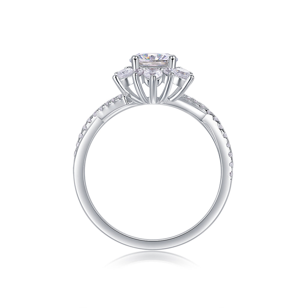 Hidden Poetry - A Wedding Ring Set With 1-carat Top-quality Moissanite S925 Silver And Platinum-plated Diamond Can Be Inspected With A Diamond Pen