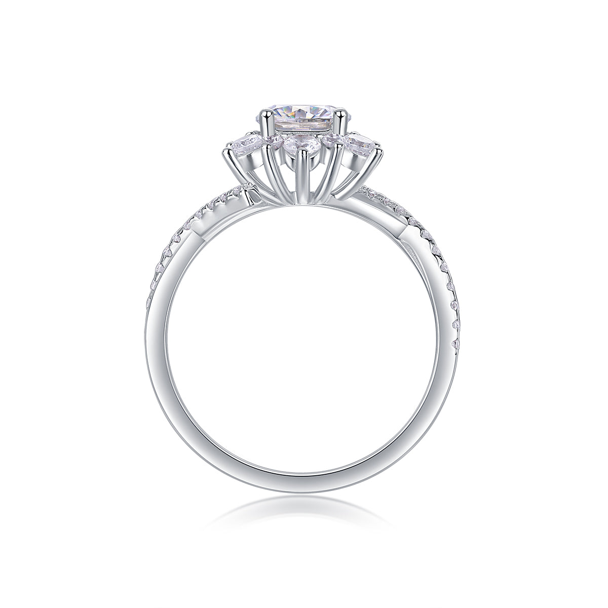 Hidden Poetry - A Wedding Ring Set With 1-carat Top-quality Moissanite S925 Silver And Platinum-plated Diamond Can Be Inspected With A Diamond Pen