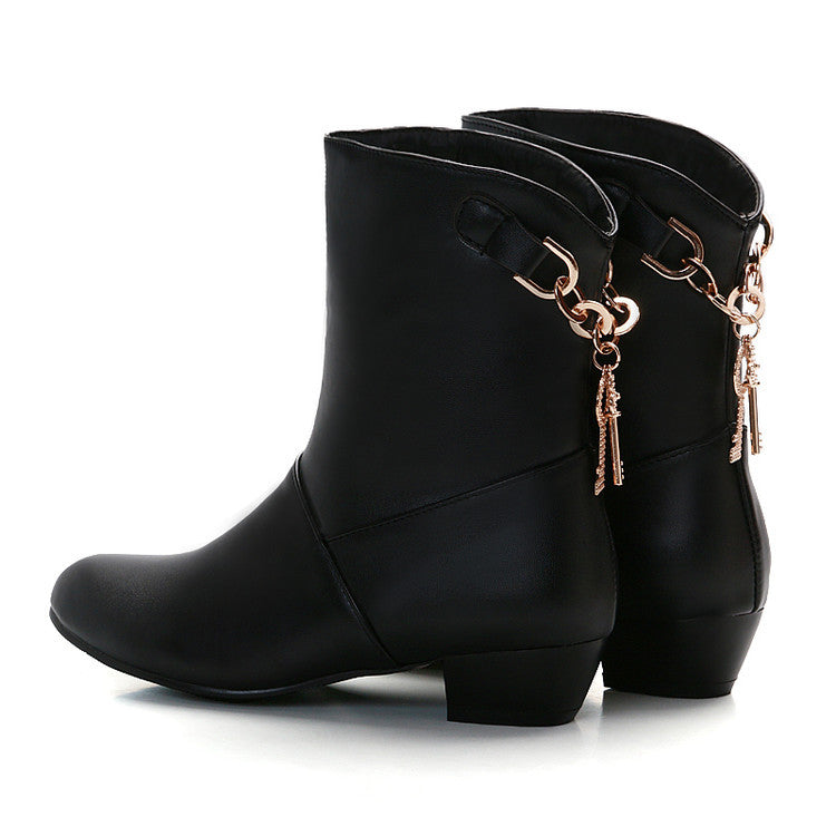 Low-heeled PU Ankle Boots