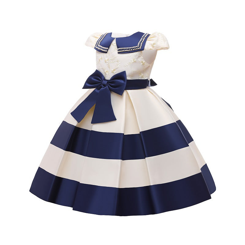 Spliced  Sleeves Princess Dress