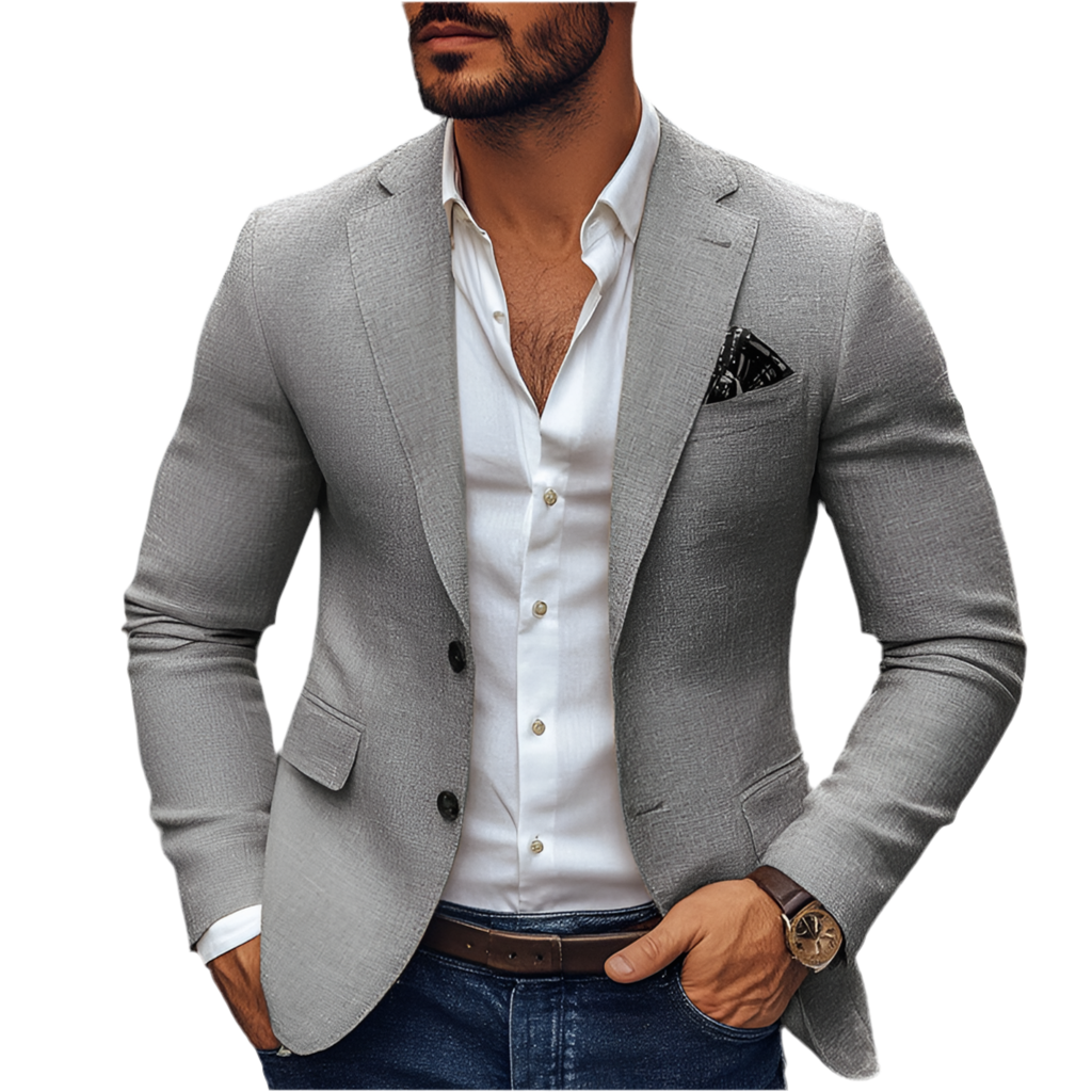Casual Printed Double-button Suit Jacket