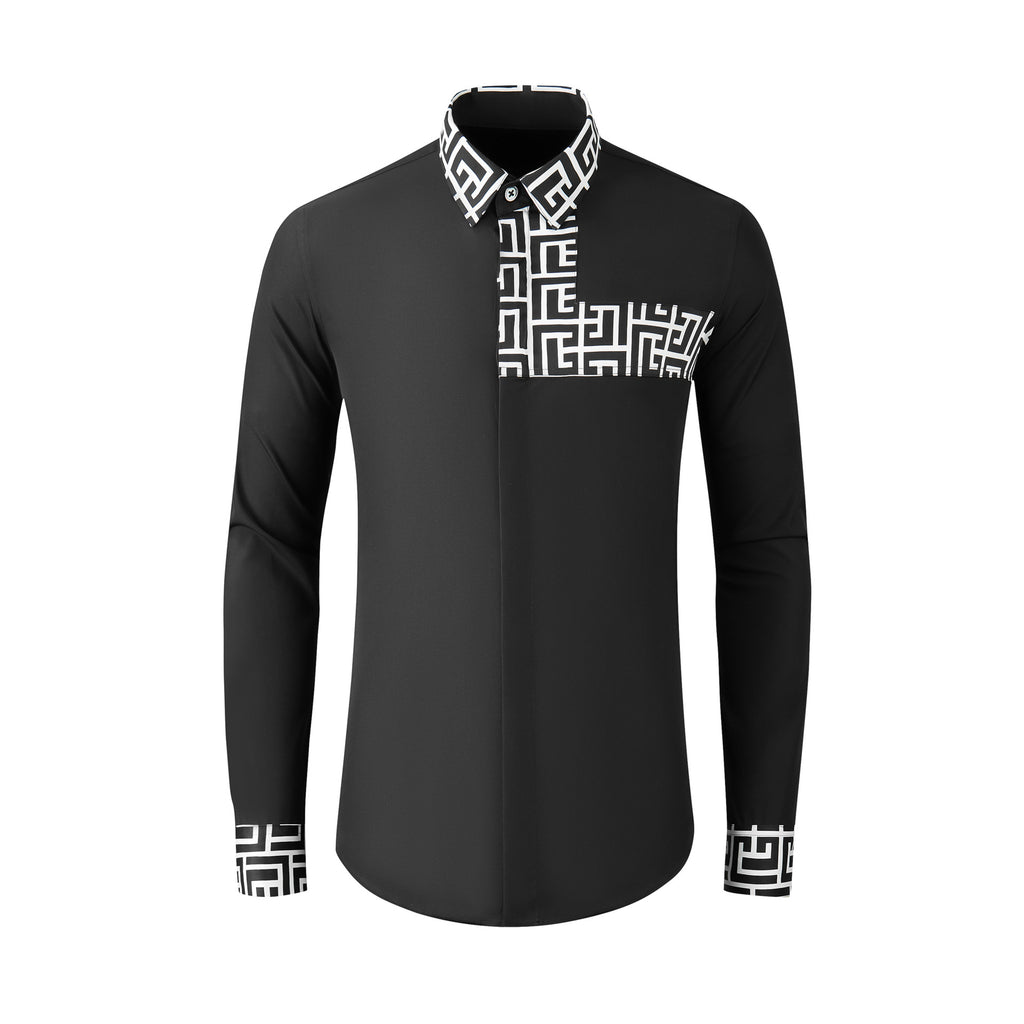 Men's Cotton Blended Long-sleeved Shirt