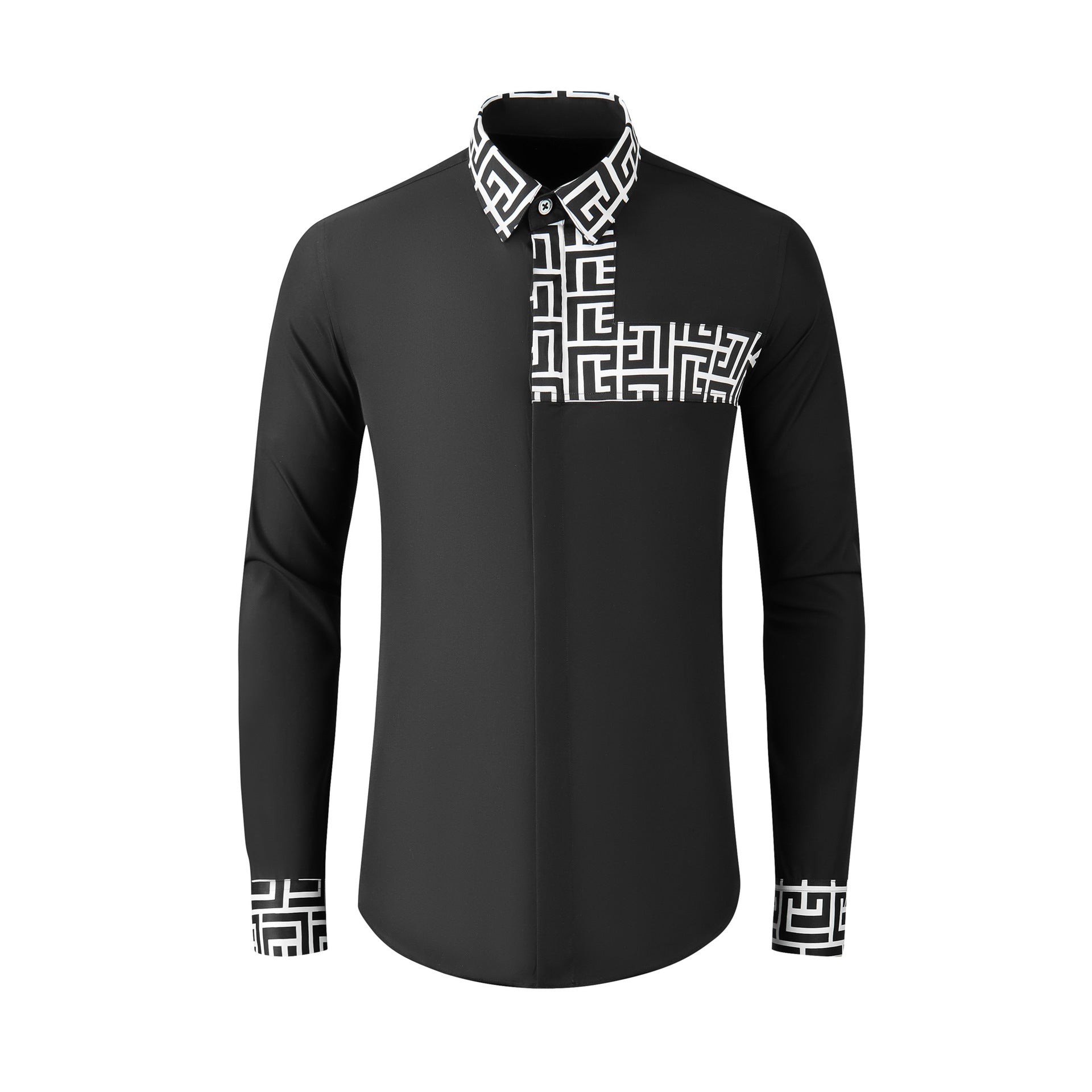 Men's Cotton Blended Long-sleeved Shirt