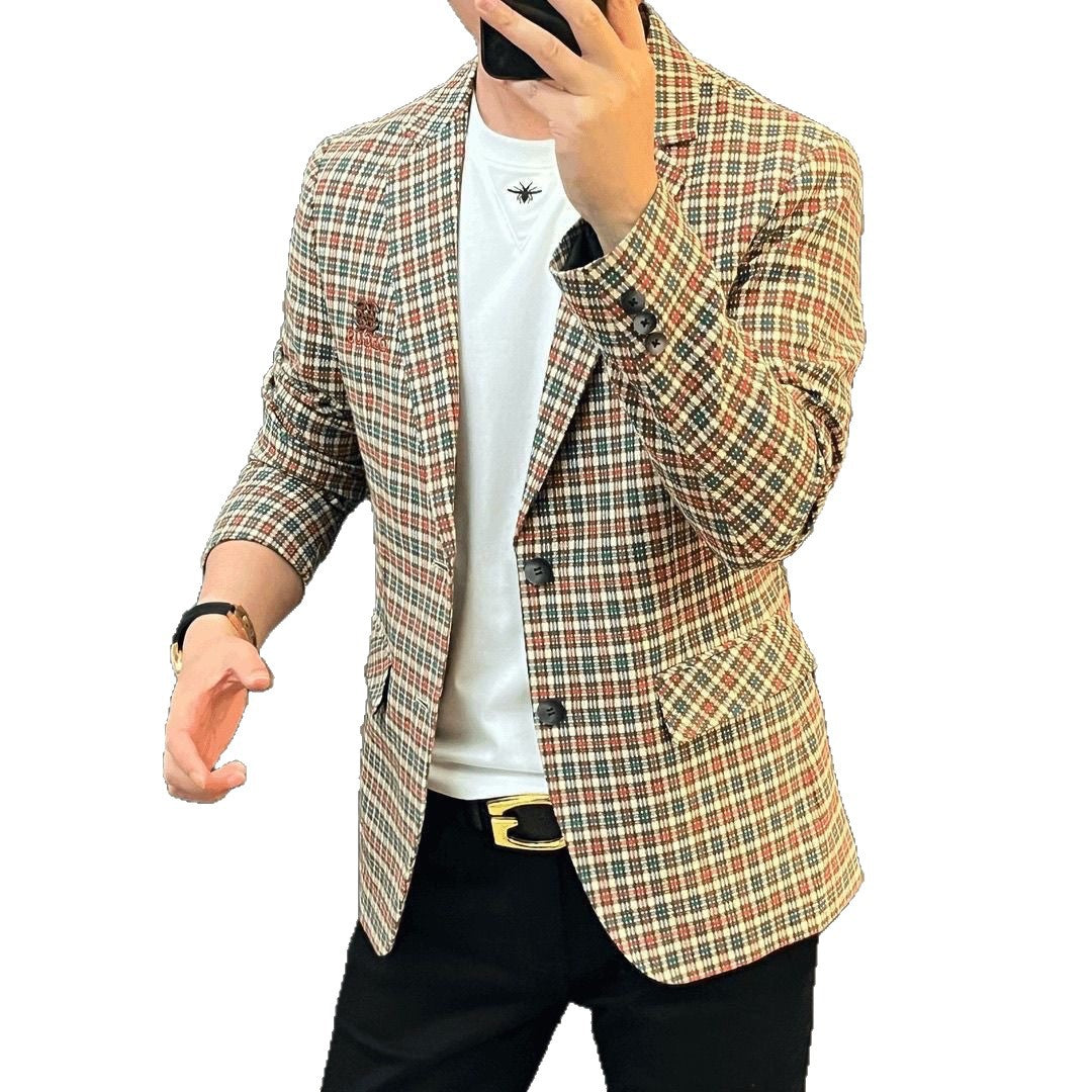 Versatile Plaid Suit For Men