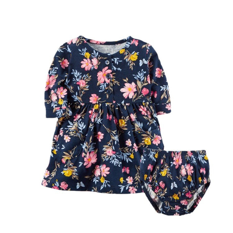 Casual Long-sleeved One-piece Skirt With Briefs Inside