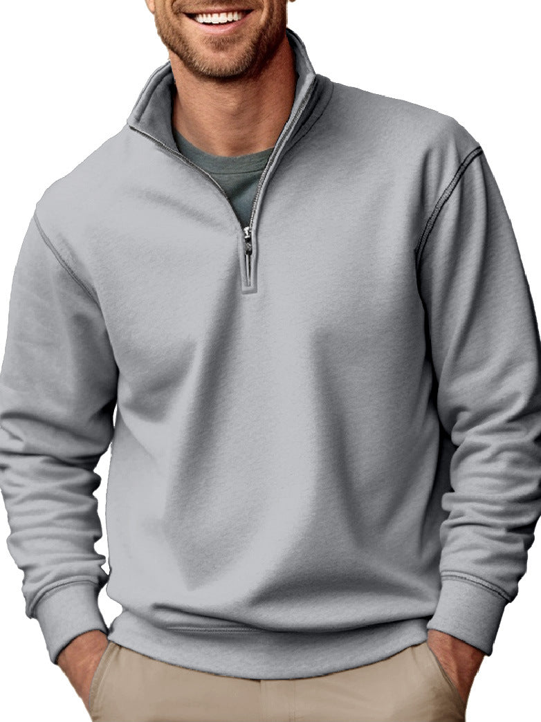 Casual Zipper Stand-up Collar  Sweater