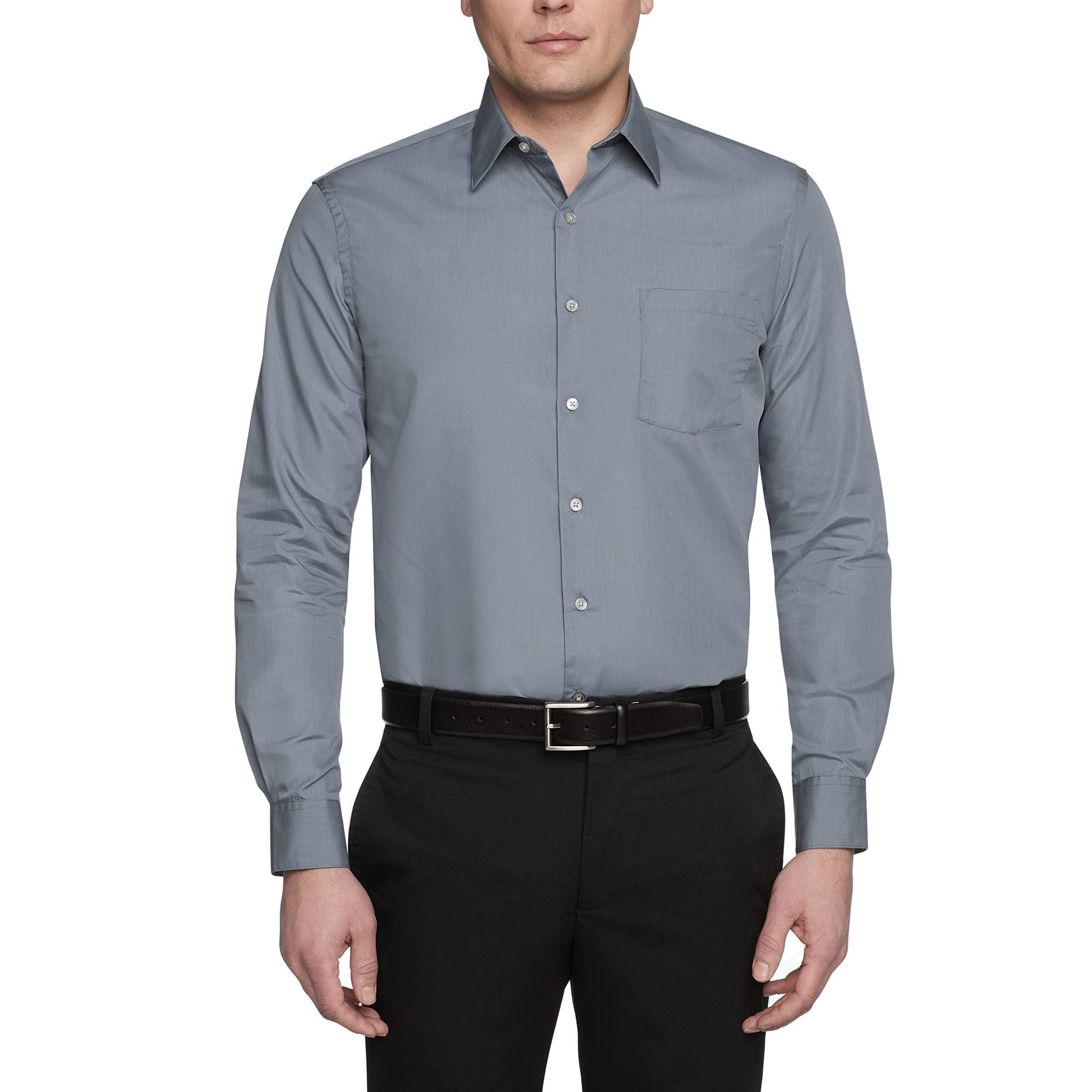Men's White Shirt Formal Wear Solid Color