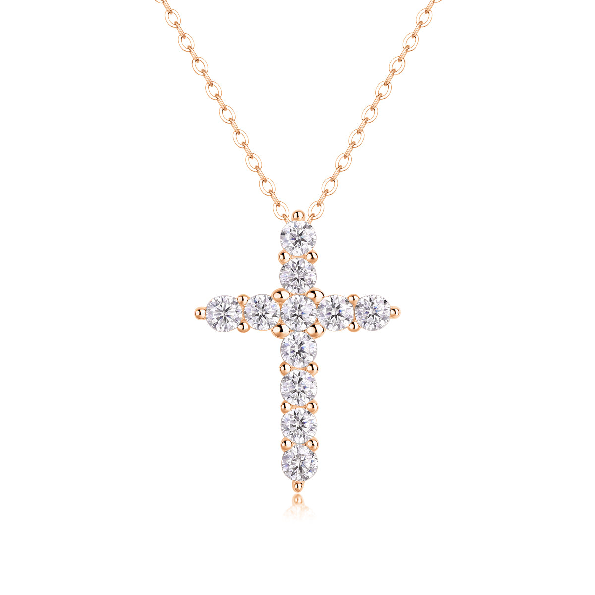 Faith - A Fashionable And Trendy Necklace Pendant Set With Top-quality Moissanite S925 Silver And Platinum-plated Gold Can Be Tested With A Diamond Pen In Gold Rose Gold
