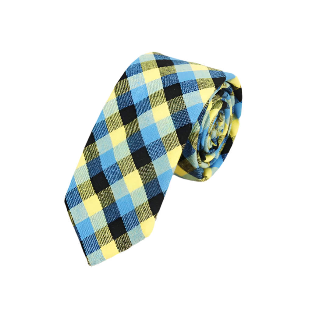 Men's cotton check tie
