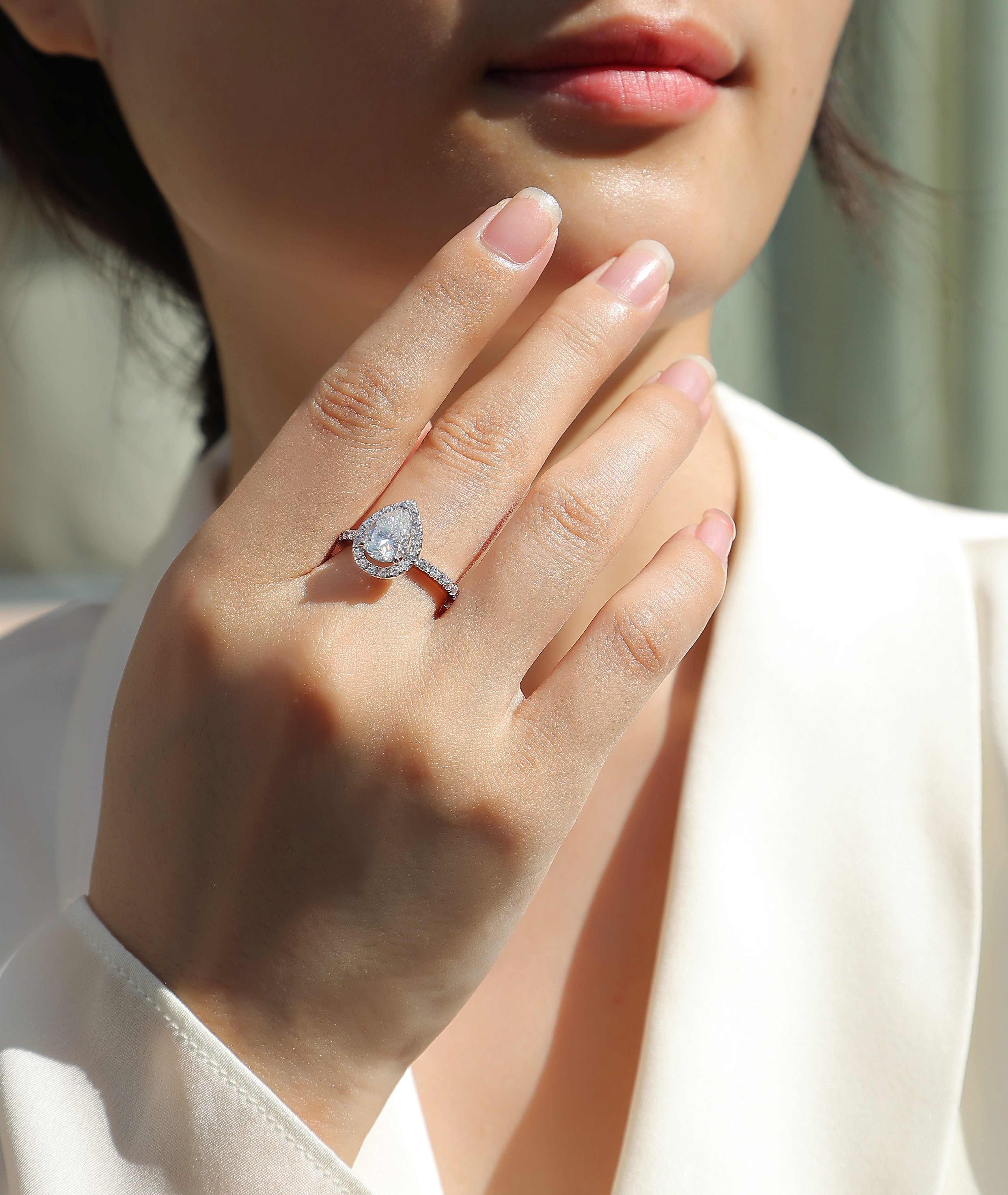 Electric Shock - A Wedding Ring Set With Top-quality Moissanite S925 Silver And Platinum-plated Diamond Can Be Tested With A Diamond Pen