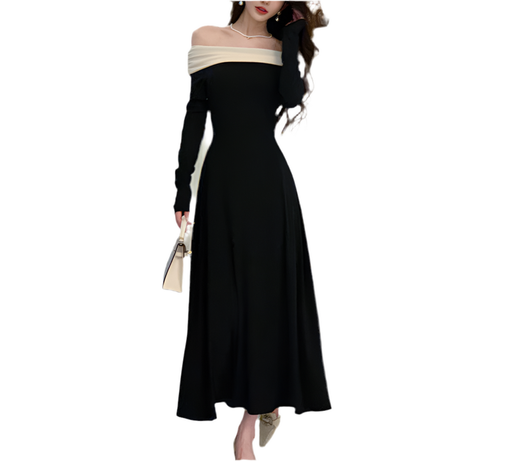 Off-shoulder Knitted Dress Women