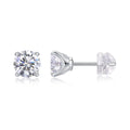 Flowing Charm - Earrings Set With 1-carat Top-quality Moissanite S925 In Silver And Platinum-plated Stud Earrings, A Fashionable And Trendy Accessory That Can Be Tested With A Diamond Pen.