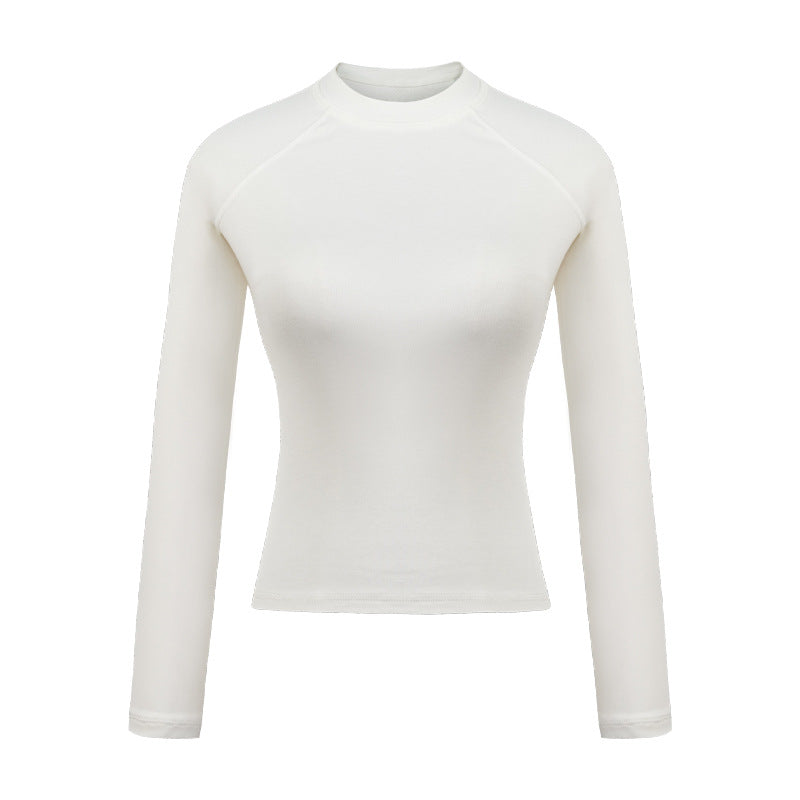 Top Long Sleeve Round Neck Raglan Sleeves T-shirt