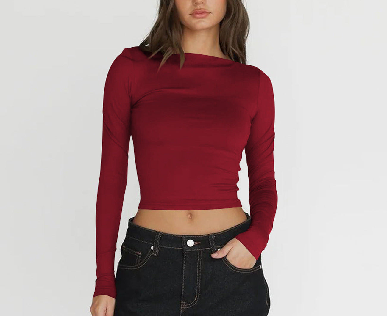 Off-neck Navel  Versatile Top
