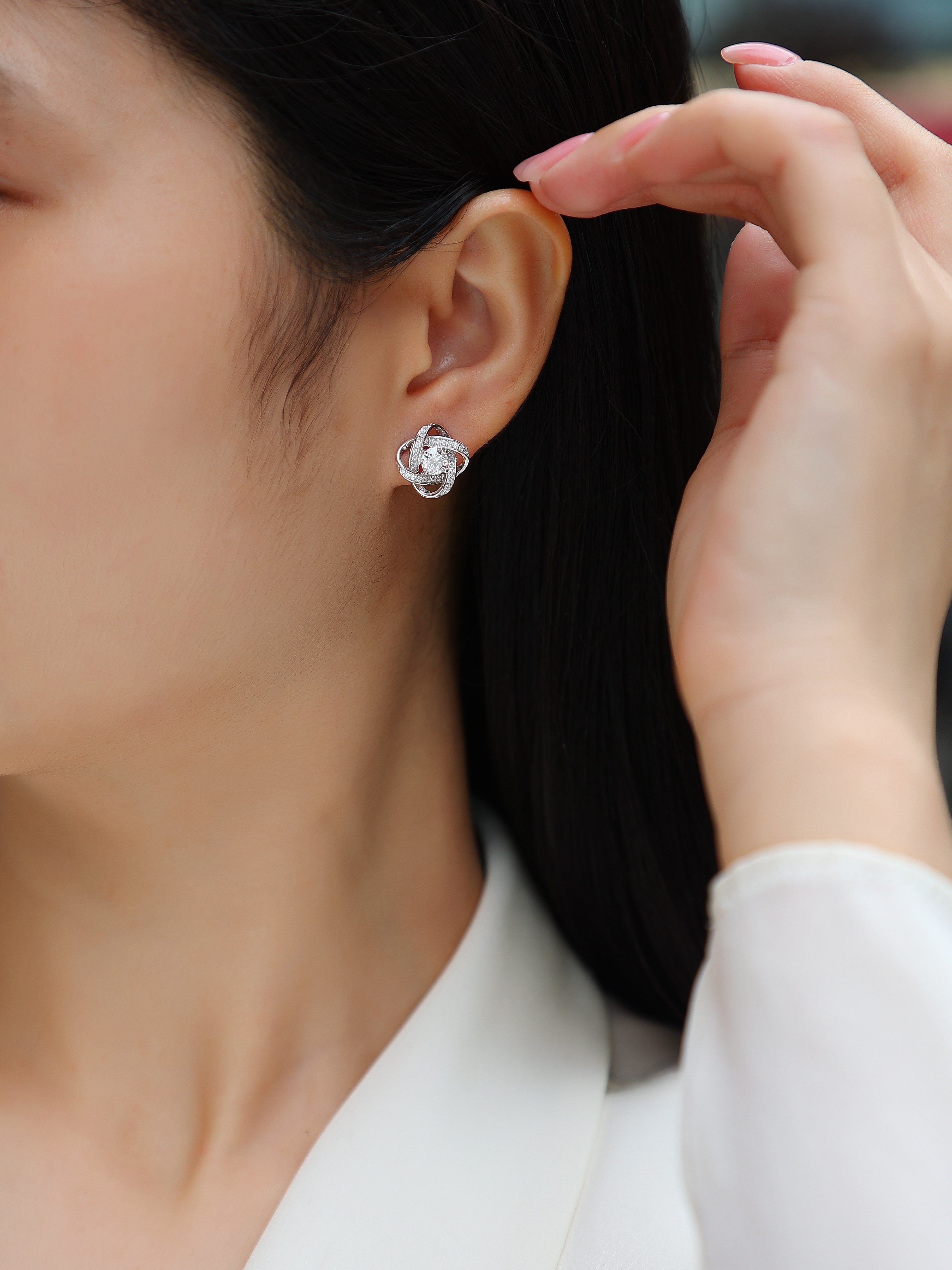 Hope Beam - Earrings Set With 0.5-carat Top-quality Moissanite S925 Silver And Platinum-plated Stud Earrings, A Fashionable And Trendy Accessory, Can Be Tested With A Diamond Pen