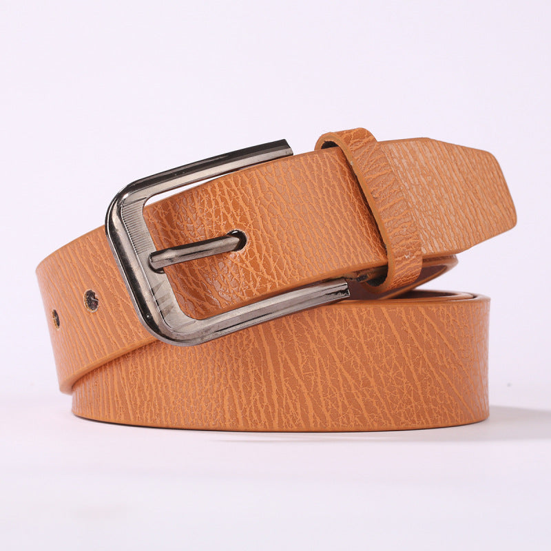 Leather Belt With A Pin Buckle For Pants