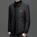 Padded Coat Lapel Round Hem Jacket