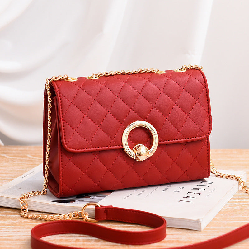 Small  Fashion Chain Rhombus Casual All-match  Ladies Trendy Messenger Bag