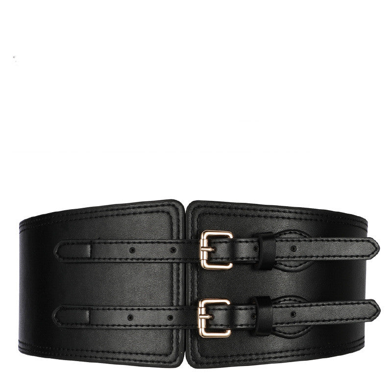 Coat Decorated With A Wide Waistband, Waist Elasticated Elastic Belt