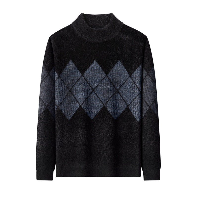 Men's  Round Neck Thickened Ferret Velvet Sweater