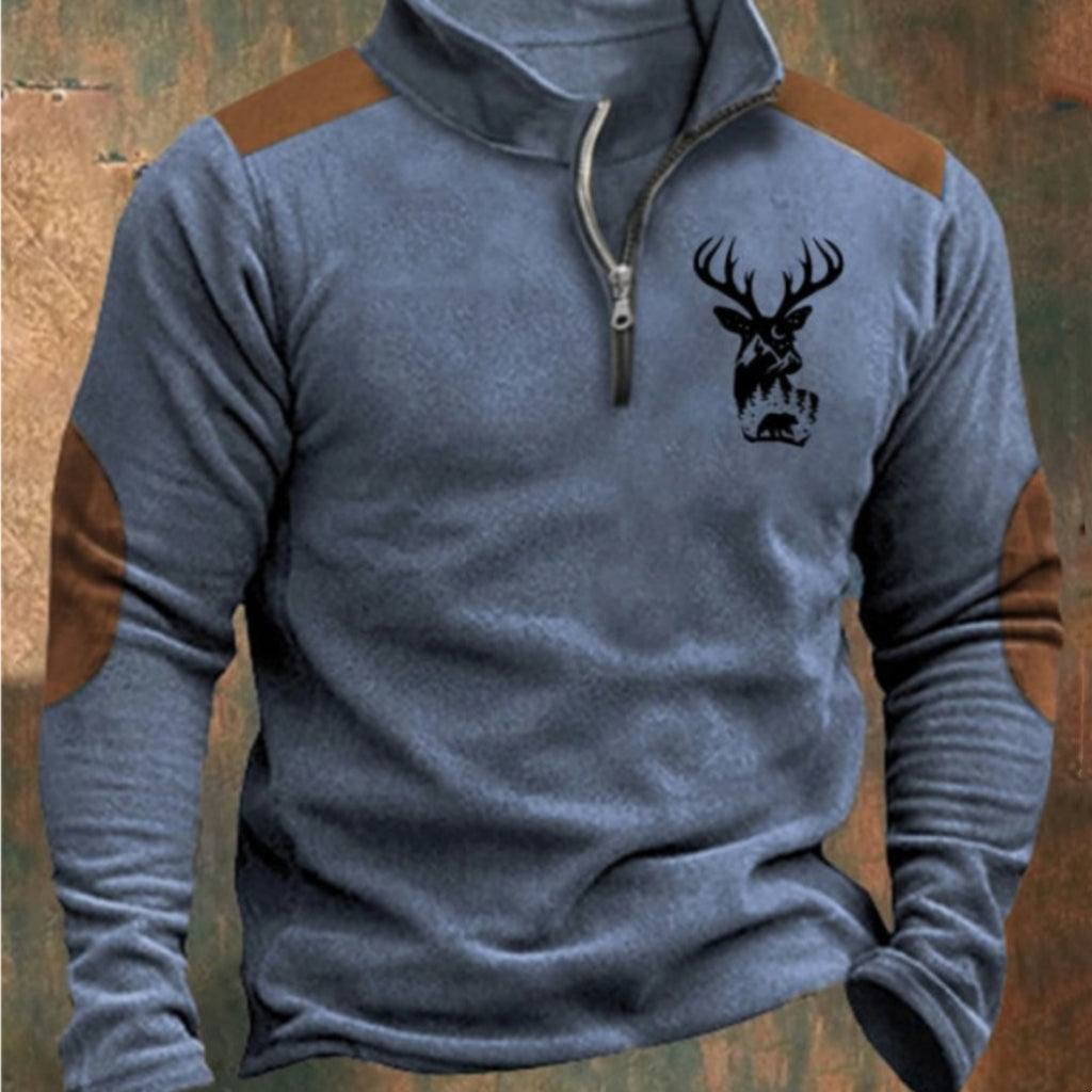 Men's Casual StandUp Collar Half Zip Pullover Sweater