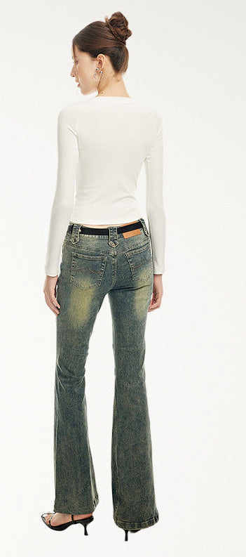 Top Long Sleeve Round Neck Raglan Sleeves T-shirt