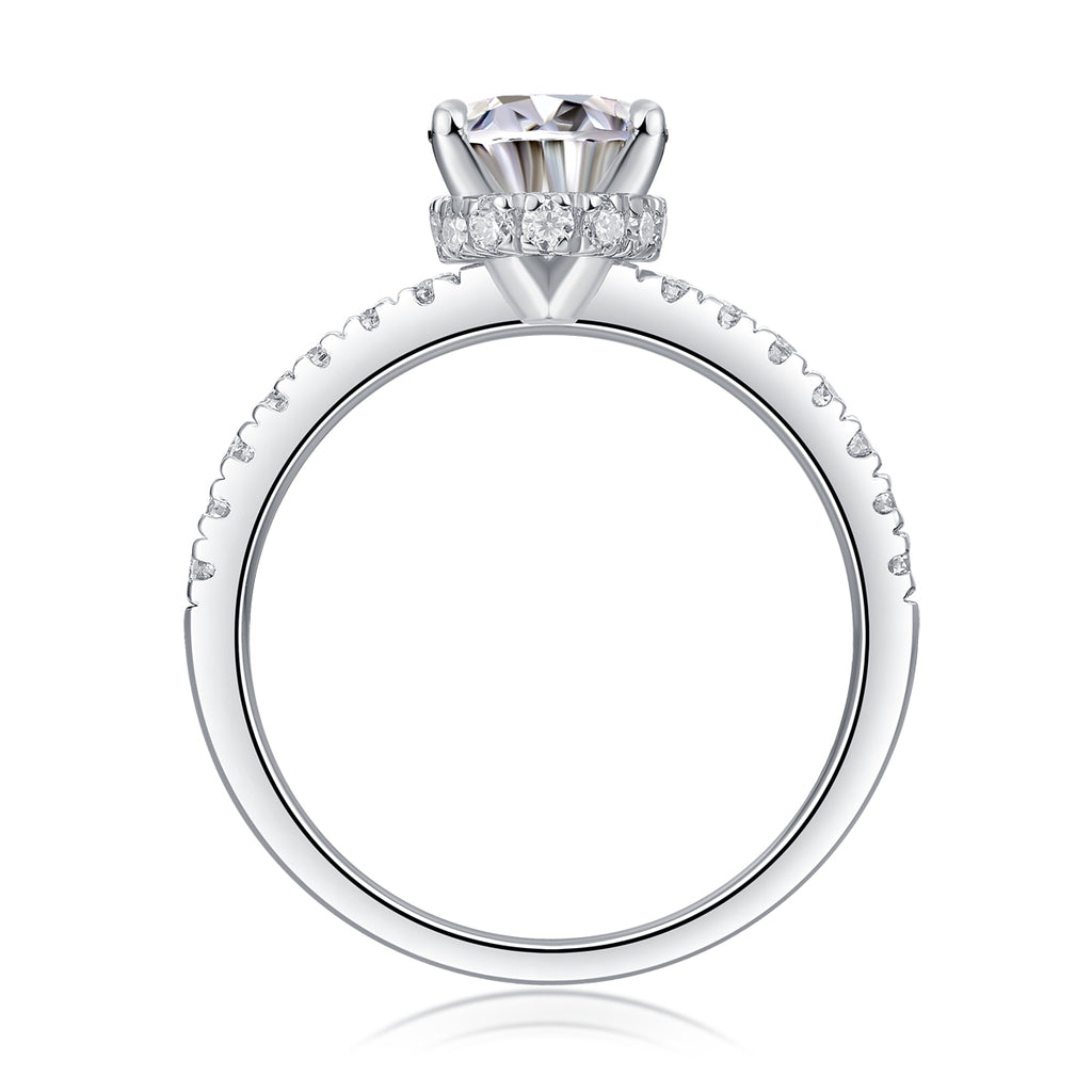 Cinderella - Set With Top-quality Moissanite S925, Silver And Platinum-plated Diamond Wedding Ring. The Ring Can Be Inspected With A Diamond Pen