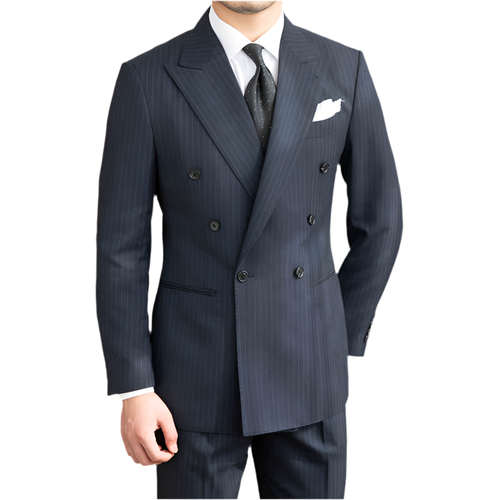 Homemade Six Button A Stripe Slim Fit Casual Retro Suit