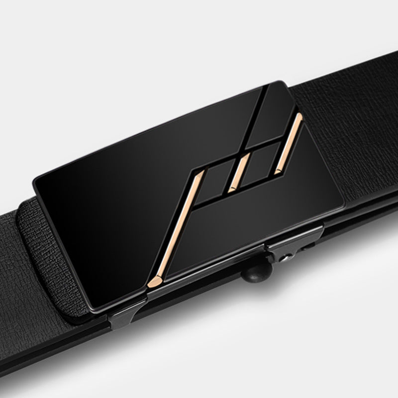 Genuine Leather Toothless Automatic Buckle Cowhide Belt Business Leisure Trend