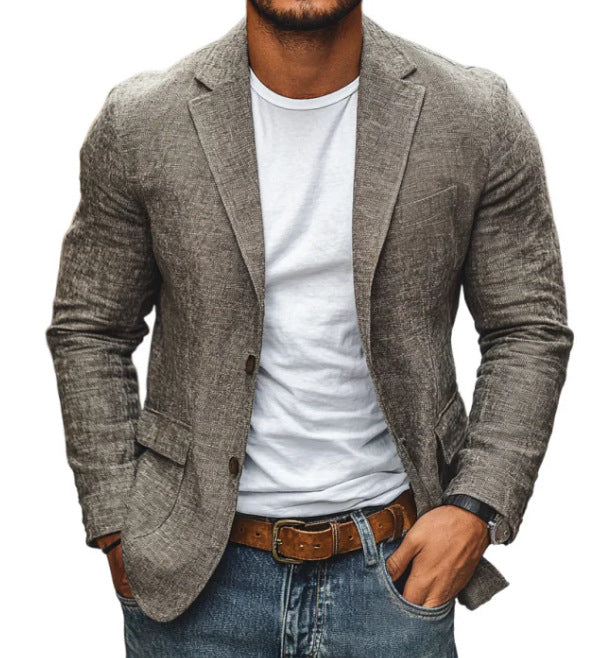 Casual Printed Double-button Suit Jacket