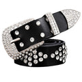 Leather Diamond Box Inlaid With Rhinestones Belt