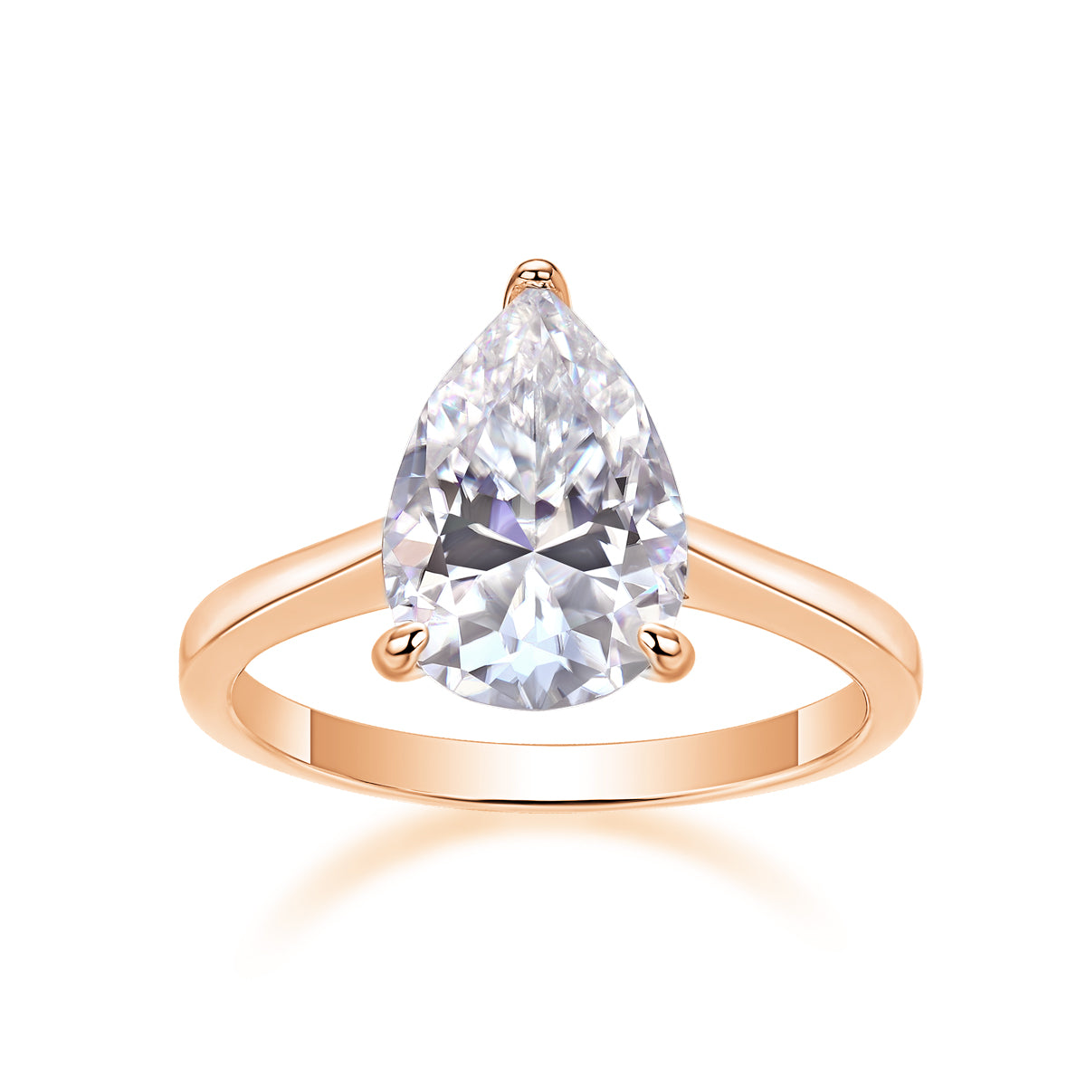 The Ultimate Simplicity - Set With Top-quality Heart-shaped Moissanite S925 Silver And Platinum-plated Diamond Wedding Ring. The Ring Can Be Tested With A Diamond Pen In Yellow Gold And Rose Gold