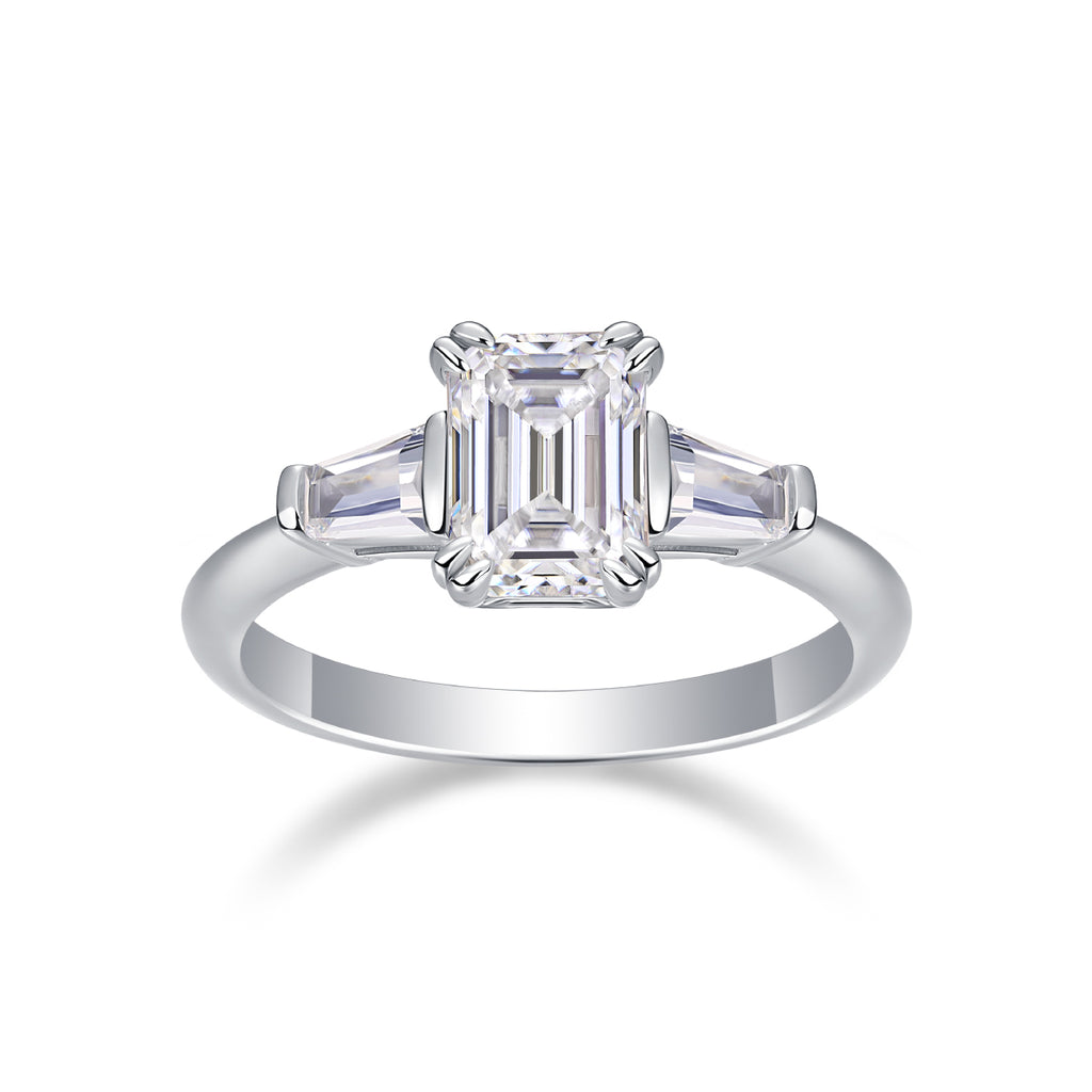 Contract - Set With Top-quality Moissanite S925 Silver And Platinum-plated Diamond Wedding Ring. The Ring Can Be Tested With A Diamond Pen In Gold And Rose Gold