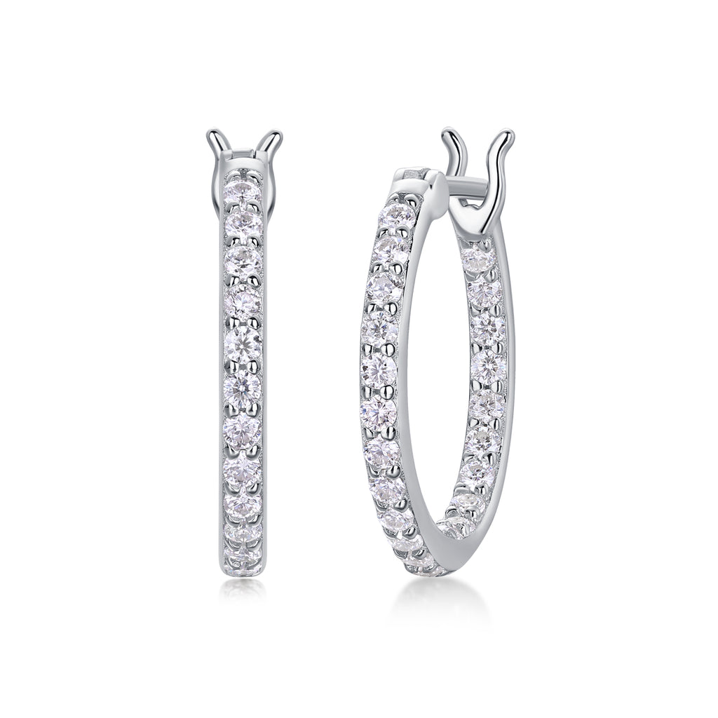 Flowing Light - Earrings Set With Top-quality Moissanite S925 Silver And Platinum-plated Stud Earrings, A Fashionable And Trendy Accessory, Can Be Detected By A Diamond Pen In Yellow Gold And Rose Gol