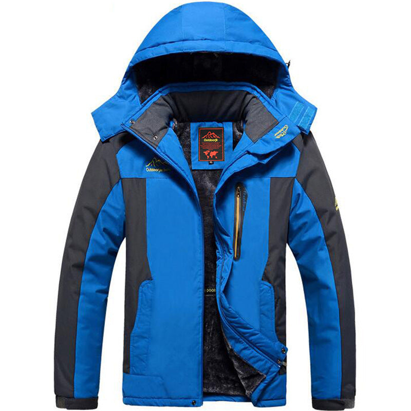 Winter Windproof And Cold-resistant Fleece-lined Thick Mountaineering Jacket