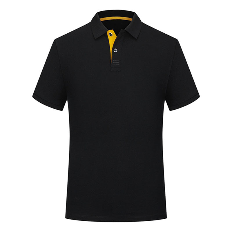 Solid Color Polo Collar Casual T-shirt