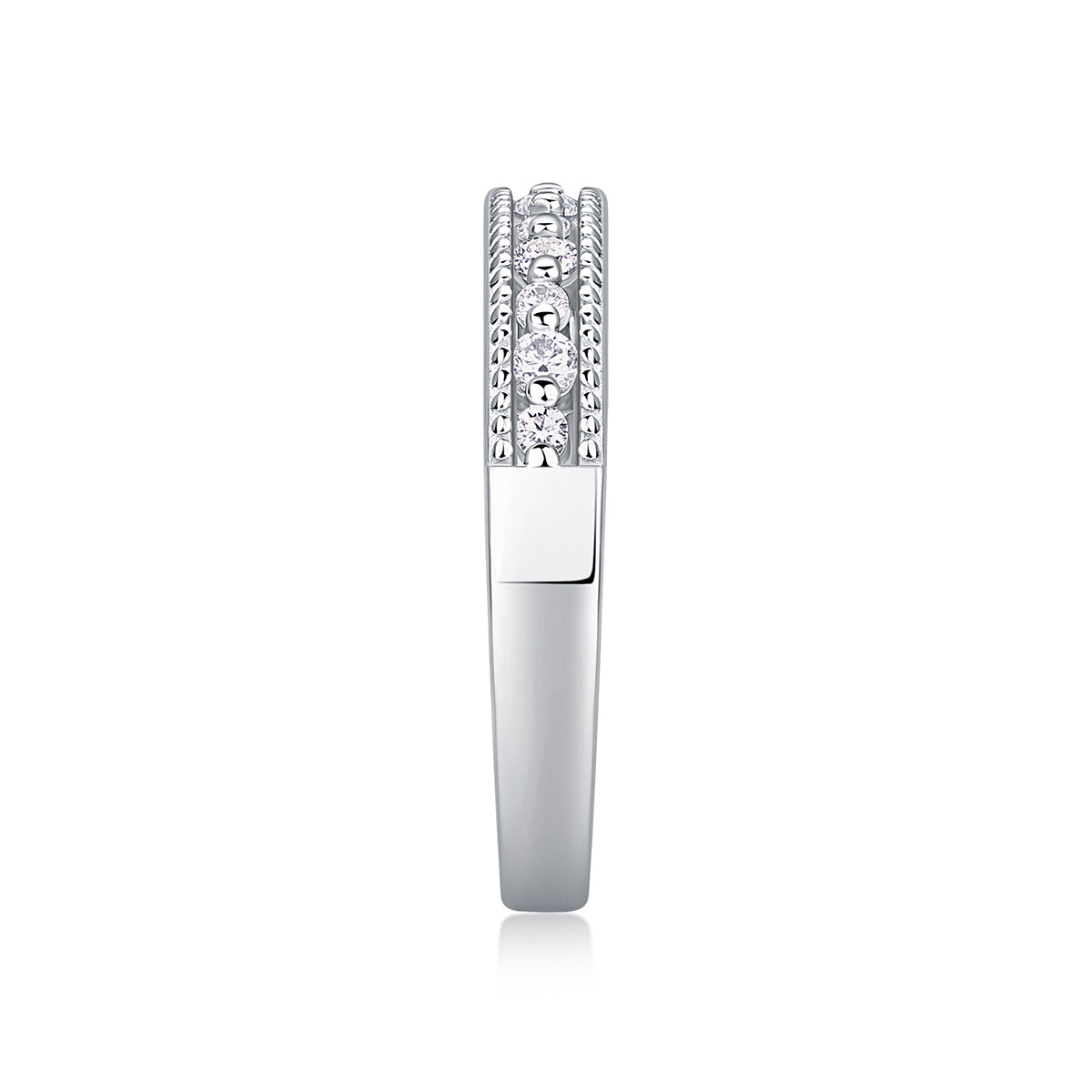 The Scenery Along The Way - A Wedding Ring Set With Top-quality Moissanite S925 Silver And Platinum-plated Diamond Can Be Inspected With A Diamond Pen