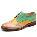 Comfortable Low Heel Oversize Lace Up Color Blocking Single Shoe