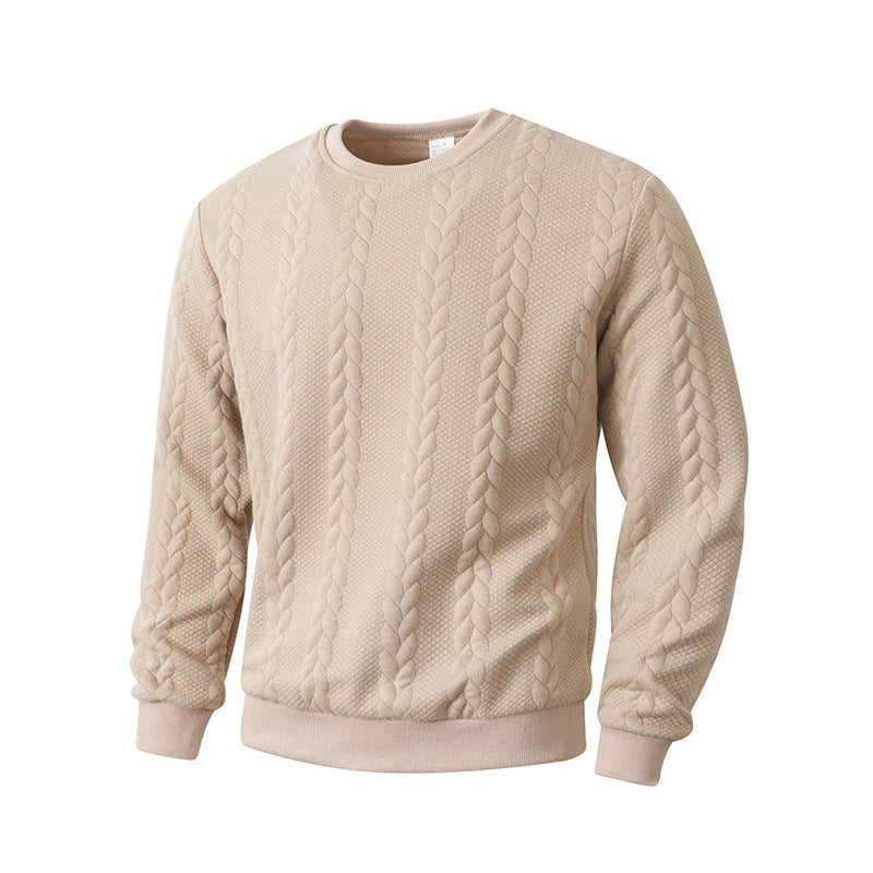 Men's Versatile Solid-color Crewneck Pullover Hoodie