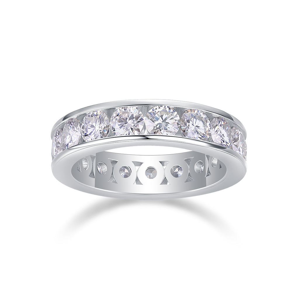 Large Star Ring - Set With Top-quality Moissanite S925 Silver And Platinum-plated Diamond Wedding Ring. The Ring Can Be Inspected With A Diamond Pen