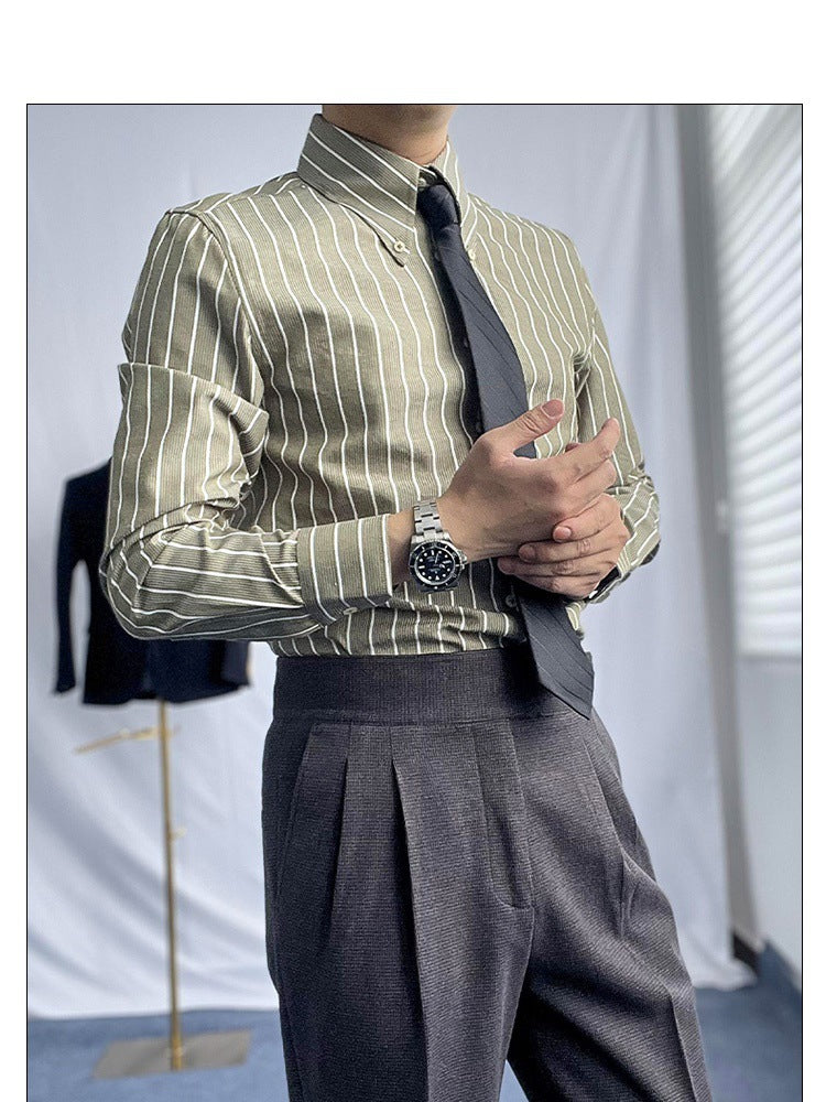 Retro Long Sleeve Striped Shirt