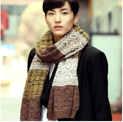 New Warm Men's Knitted Long Scarf