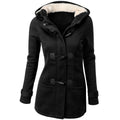 fur collar jackets  new horn button Long down coat