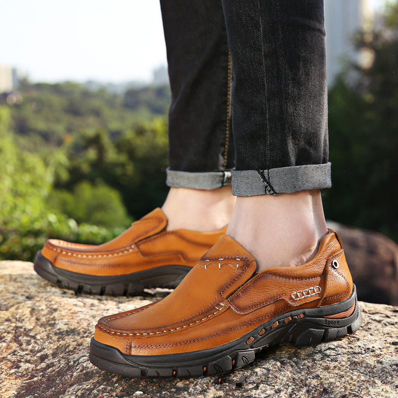 Top layer leather business casual shoes