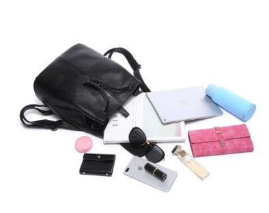 Backpack female Korean version of the new wave ladies casual wild first layer leather bag soft leather simple travel backpack female